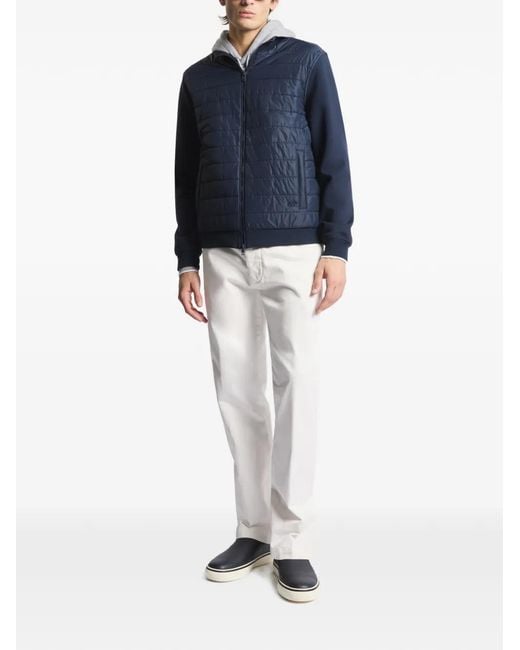 Fay Blue Quilted Zip-Up Bomber Jacket for men