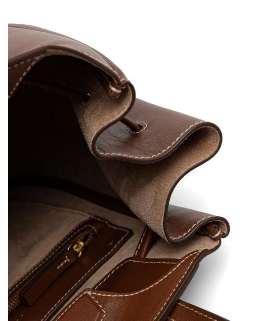 Polo Ralph Lauren Brown Drawstring Leather Backpack