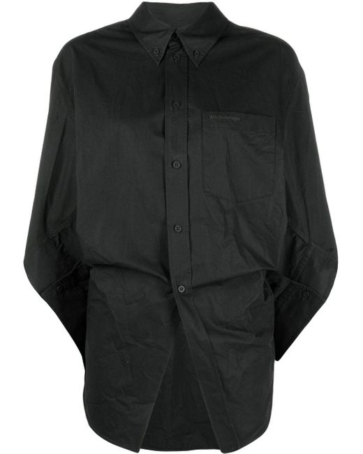 Balenciaga Black Twisted Swing Long-sleeve Shirt