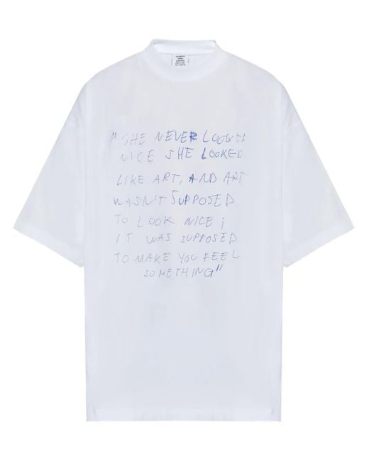 Camiseta con motivo gráfico Vetements de hombre de color White