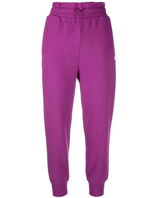 Patrizia Pepe Purple Logo-Print Cotton Track Pants
