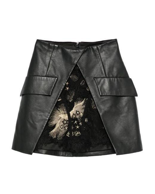 MITILIANE COUTURE Black Leather Skirt