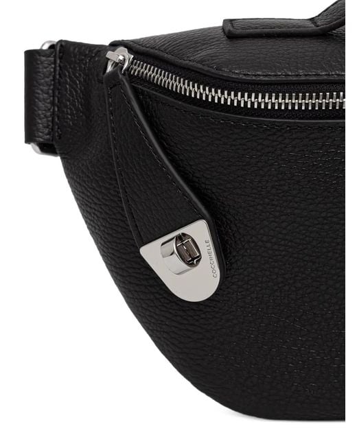 Coccinelle Black Leather Belt Bag for men