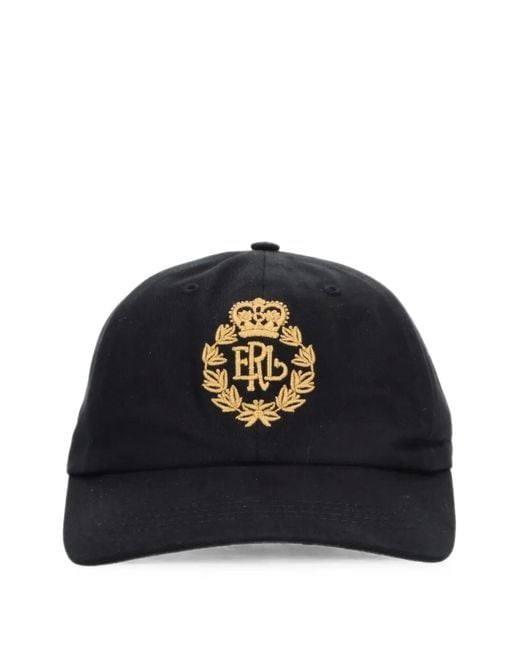 ERL Black Embroidered-Logo Baseball Cap