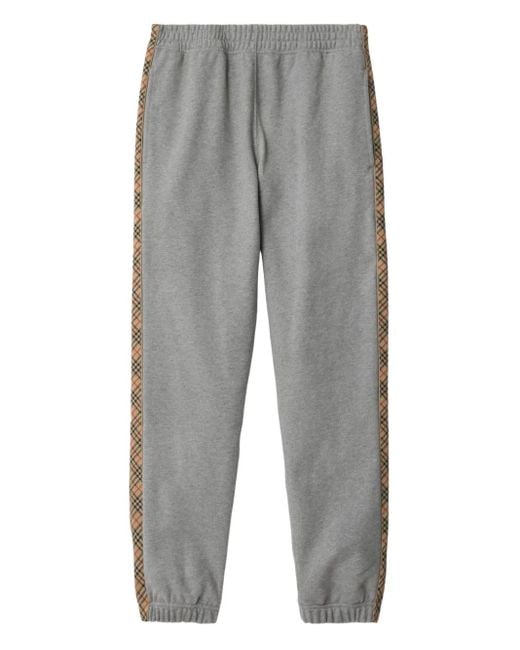 Burberry Trainingsbroek Met Geruite Afwerking in het Gray voor heren