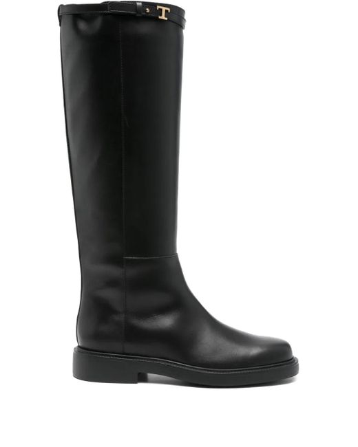 Bottes En Cuir À Boucle Tod's en coloris Black