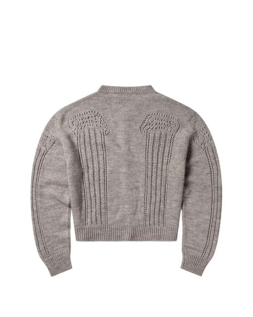 Aries Gray Button-Down Cardigan