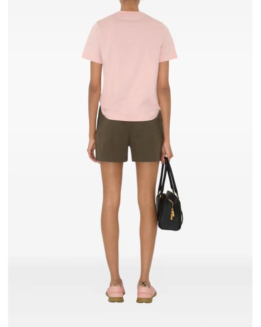 Burberry Pink Knight Stamp Cotton T-Shirt