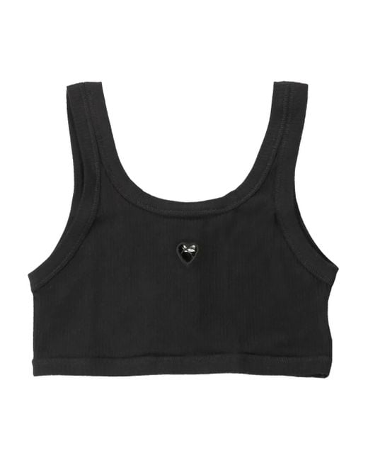 Baserange Black Ribbed Crop Top