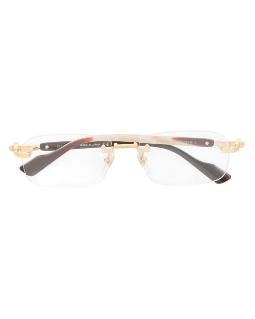 Gucci Metallic Rimless Optical Glasses for men
