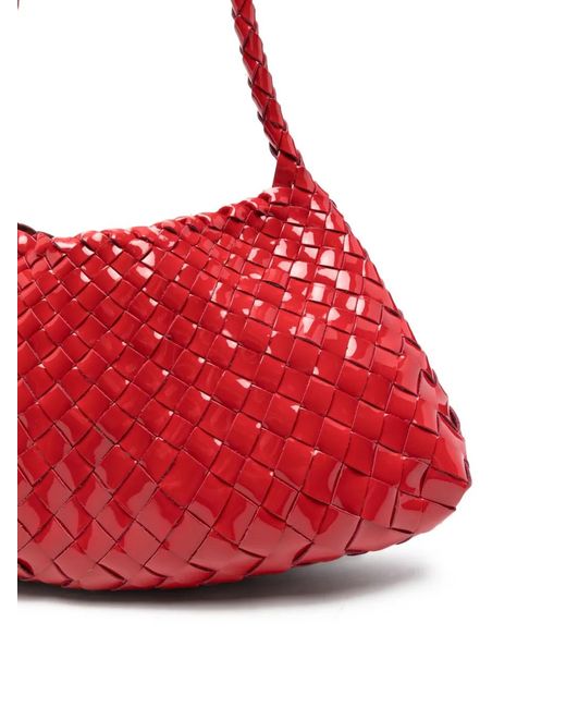 Dragon Diffusion Red Rosanna Braided-Handle Shoulder Bag