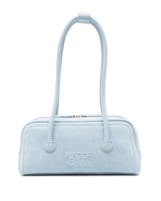 MARGE SHERWOOD Blue Suede Shoulder Bag