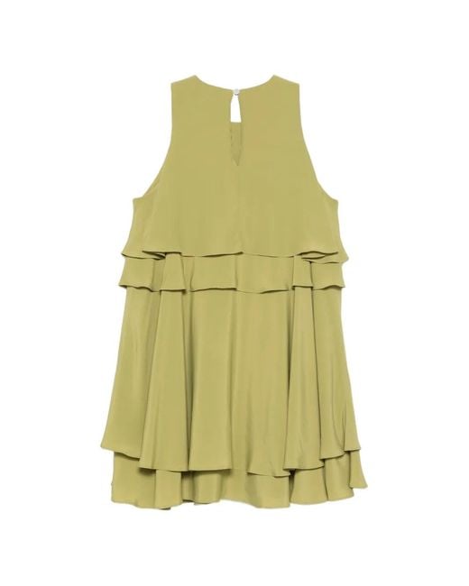 AMI Green Ruffled Mini Dress
