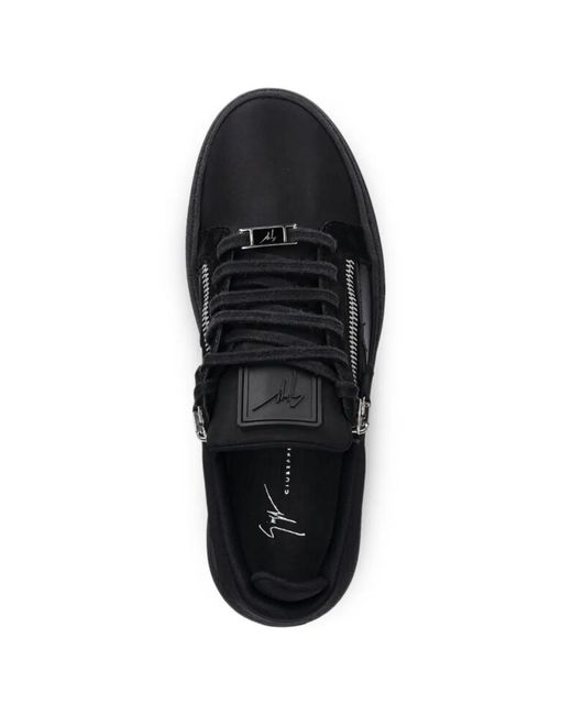 Giuseppe Zanotti Black Zip-Detail Sneakers for men