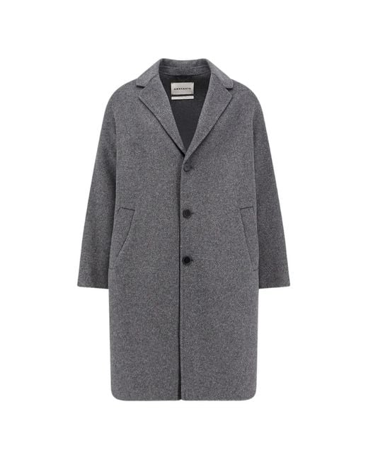 Amaranto Gray Single-Breasted Notch-Lapel Coat for men