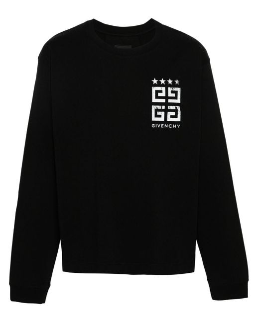 Givenchy Black 4g Stars Cotton T-shirt for men