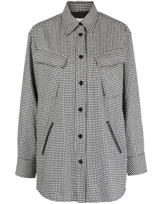 Iceberg Gray Houndstooth-Pattern Shirt Jacket