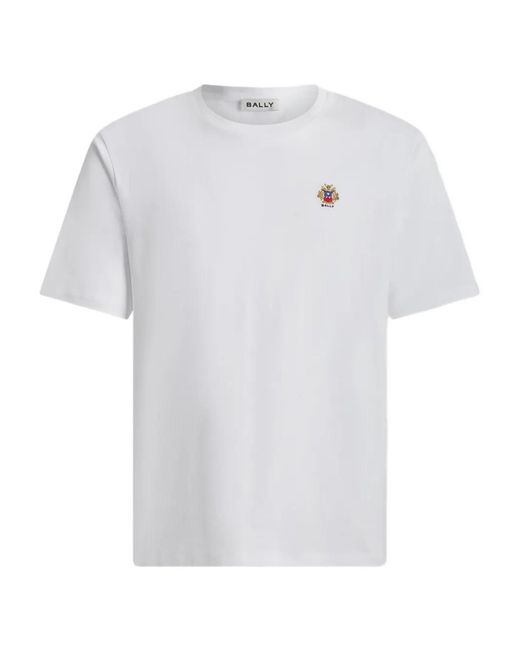 Bally White Crest Cotton T-Shirt for men