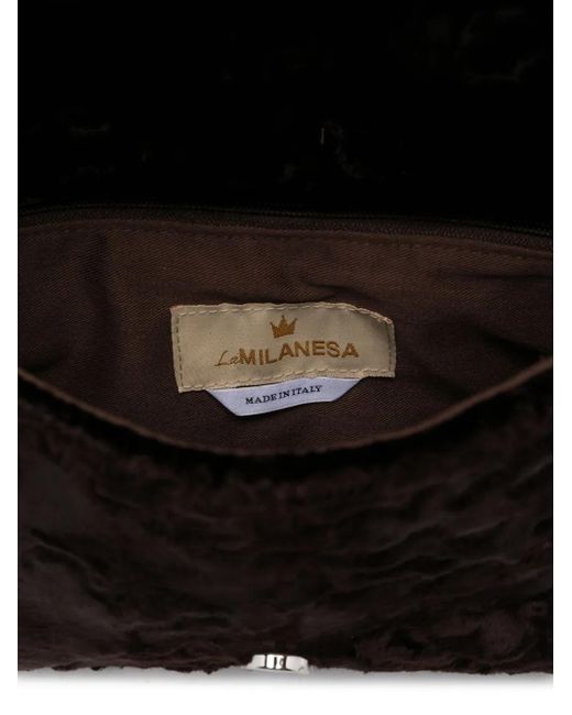 Bolso de hombro con hebilla texturizada La Milanesa de color Black