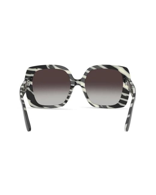Dolce & Gabbana Brown Zebra-Print Square-Frame Sunglasses