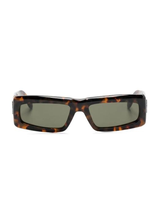 Palm Angels Brown Yreka Rectangle-Frame Sunglasses