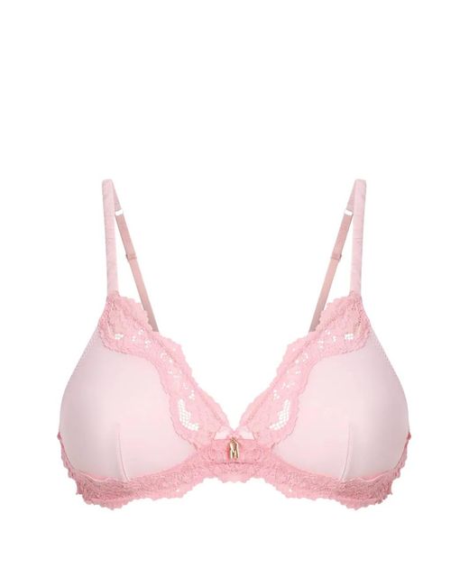 Moschino Pink Microfiber And Lace Bra