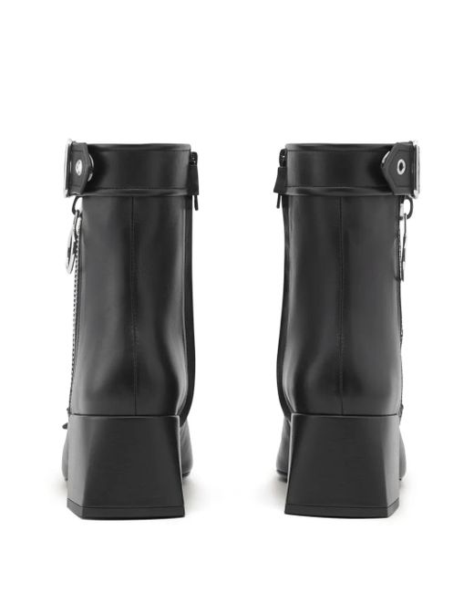 Courreges Black Gogo Leather Ankle Boots