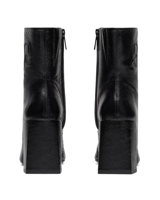 Courreges Black Heritage Leather Ankle Boots