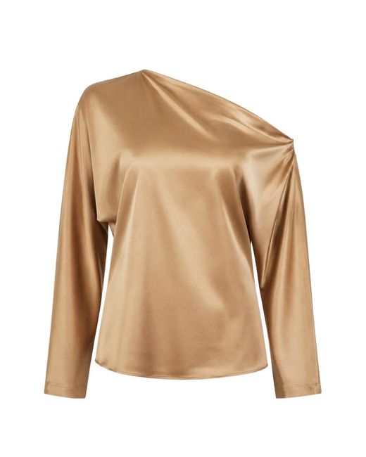 The Sei Natural Off-Shoulder Long-Sleeve Blouse