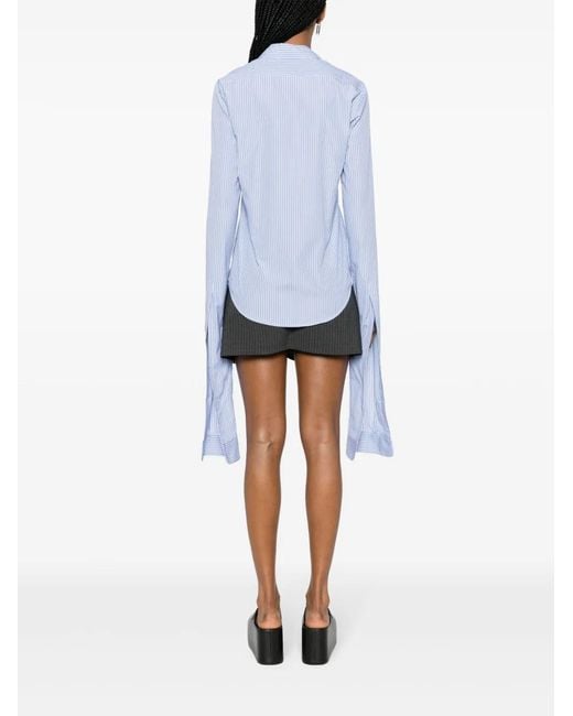 Coperni Blue Stripped Open-Collar Shirt