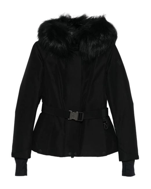 Chaqueta de esquí con cinturón Moncler de color Black