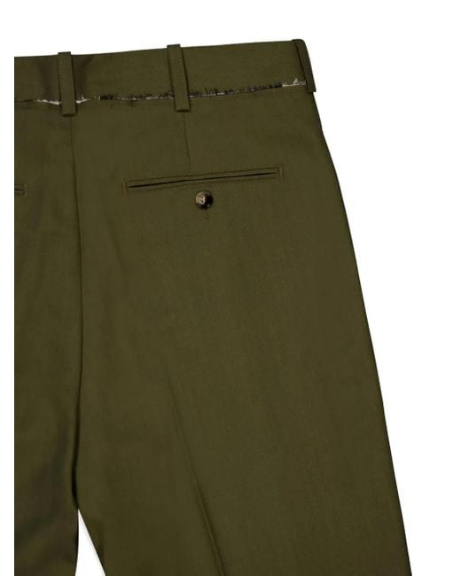 Marni Wollen Broek Met Geplooid Detail in het Green voor heren