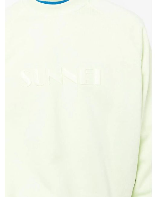 Sunnei Yellow Embroidered-Logo Detail Sweatshirt for men