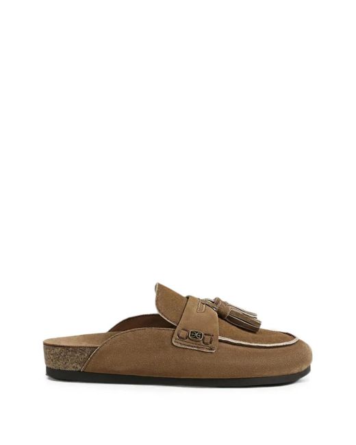 Sam Edelman Brown Astrid Tassel-Detail Mules