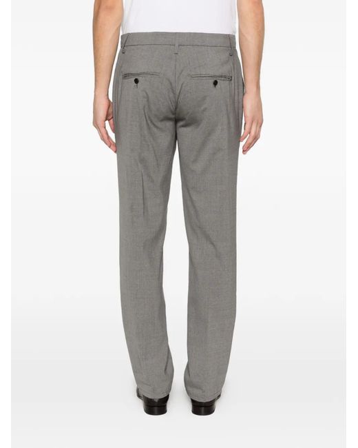 Dondup Gray Belt-Loops Tapered Trousers for men