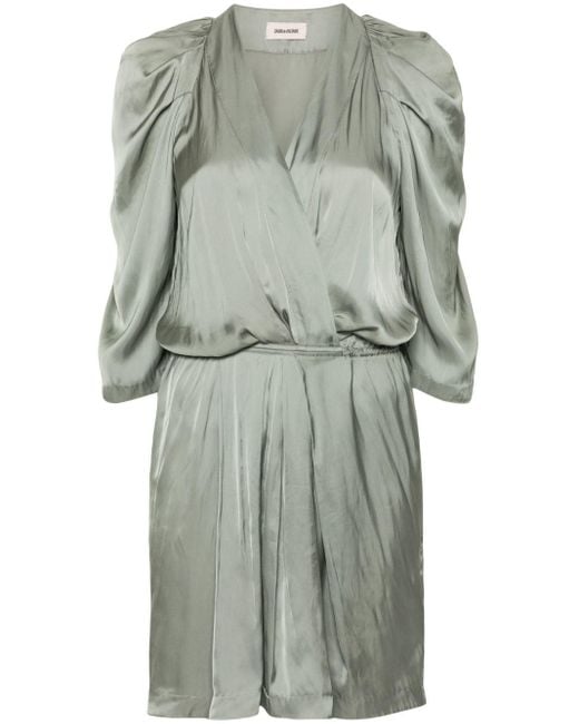 Robe en satin Ruz à coupe courte Zadig & Voltaire en coloris Gray