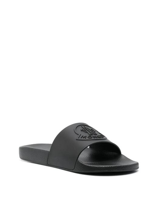 Moncler Black Basile Slides for men