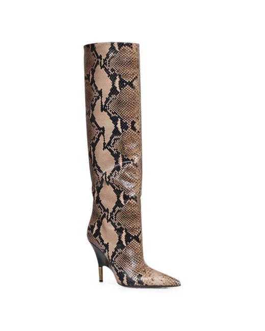 Khaite White Empire Python-Embossed Boots