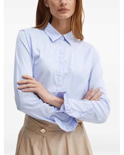 Mos Mosh Blue Mattie Ruffled-Cuffs Shirt