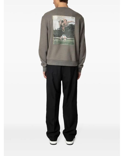 Zadig & Voltaire Gray Simba Photoprint Sweater for men