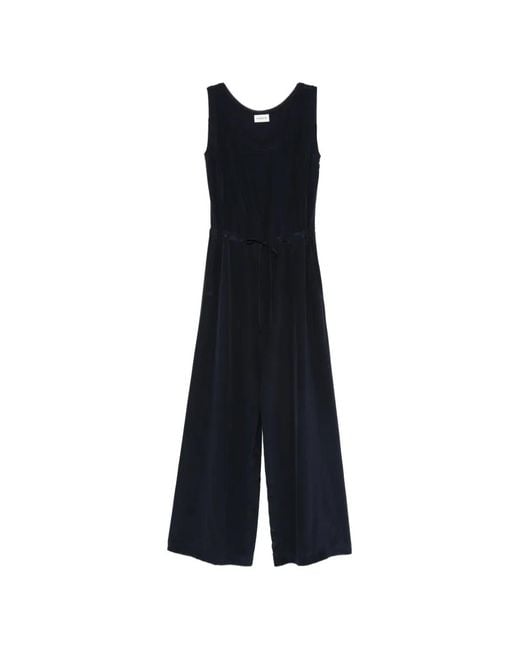 P.A.R.O.S.H. Blue Drawstring Wide-Leg Jumpsuit