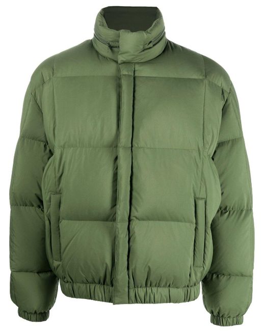 KENZO Synthetic Boxy Padded Down Coat in Green for Men | Lyst