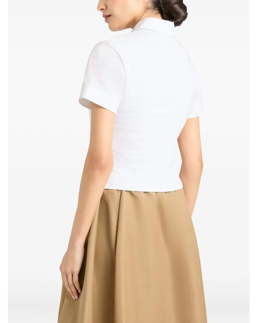 Cinq À Sept White Button-Fastening Pocket Top