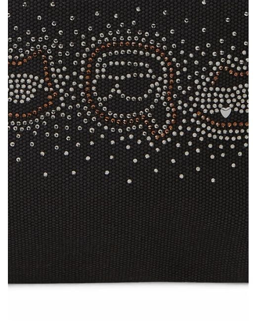 Karl Lagerfeld Black Small Ikon Rhinestones Karl & Choupette Shopper Bag