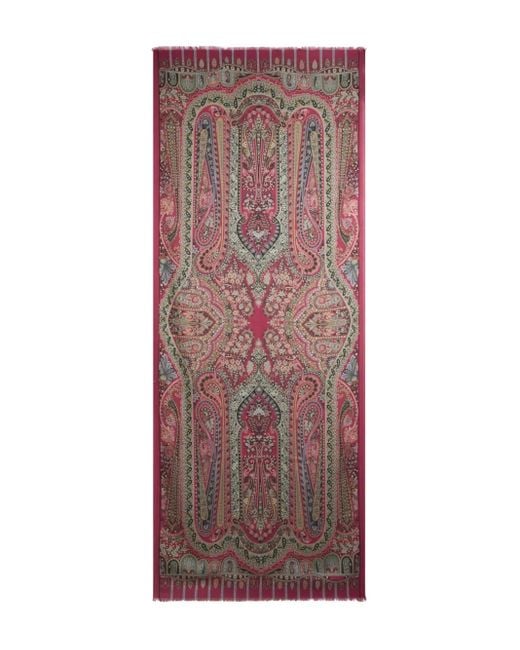Etro Brown Paisley-Print Scarf