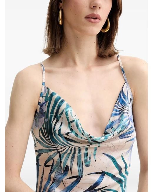 guess blue floral dress nigme Blue Jacquard Floral Maxi Dress, XL / Blue