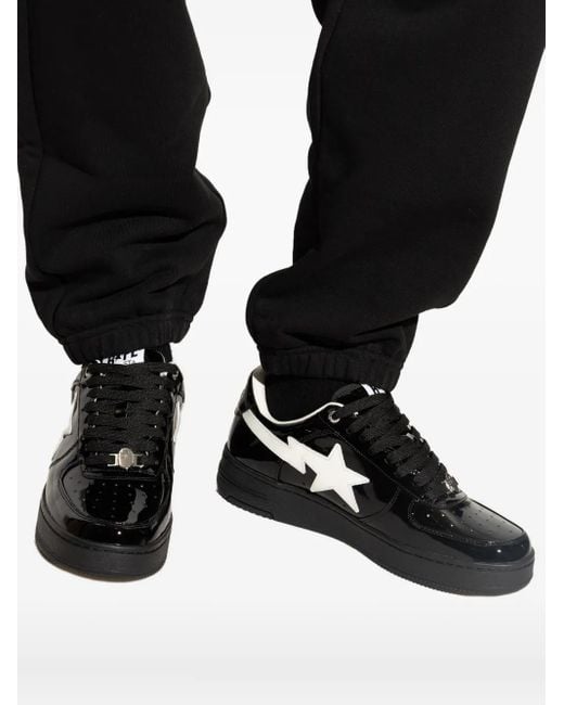 A Bathing Ape STA #2 Sneakers aus Lackleder in Black für Herren