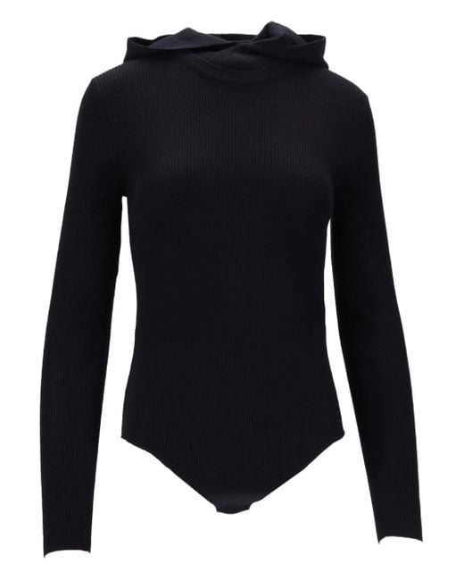 P.A.R.O.S.H. Black Body Côtelé À Capuche