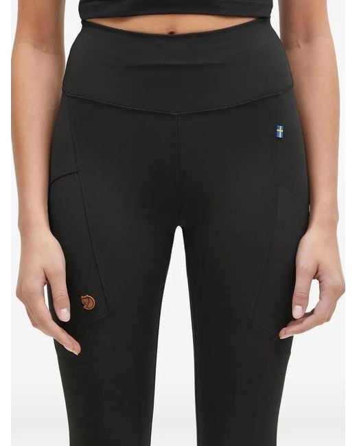 Fjallraven Black Abisko Side-Pocket Leggings