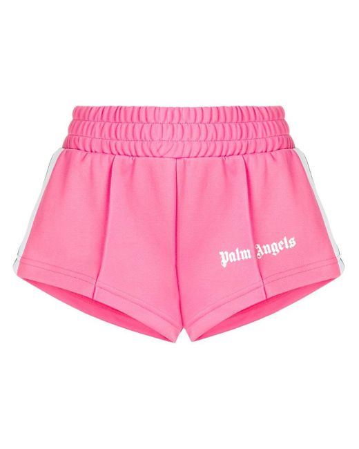 Palm Angels Pink Cropped Track Shorts